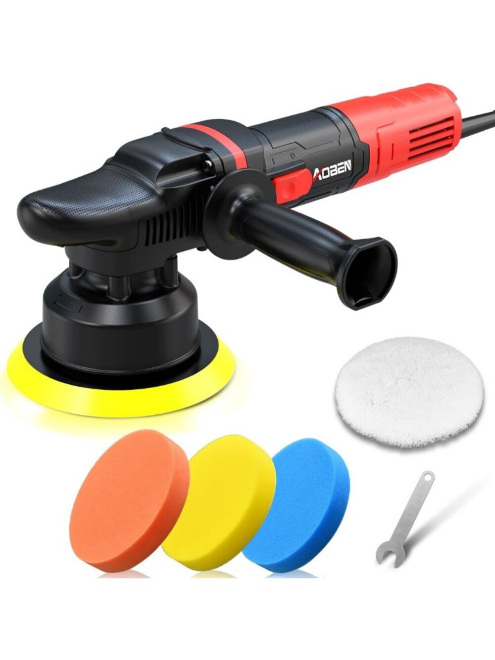 6-Inch Dual Action Car Buffer Polisher Kit with 6 Speed Settings & 4 Buffing